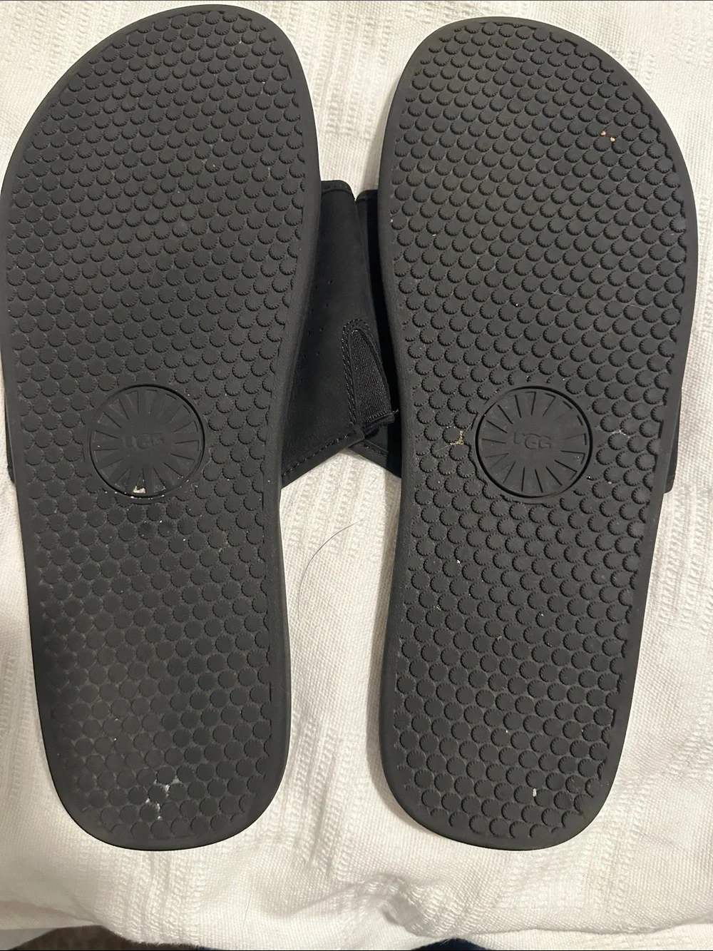 UGG Black Wide Band Slide Sandals